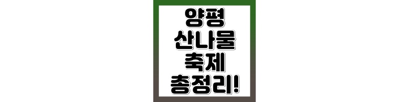 양평 용문산 산나물 축제