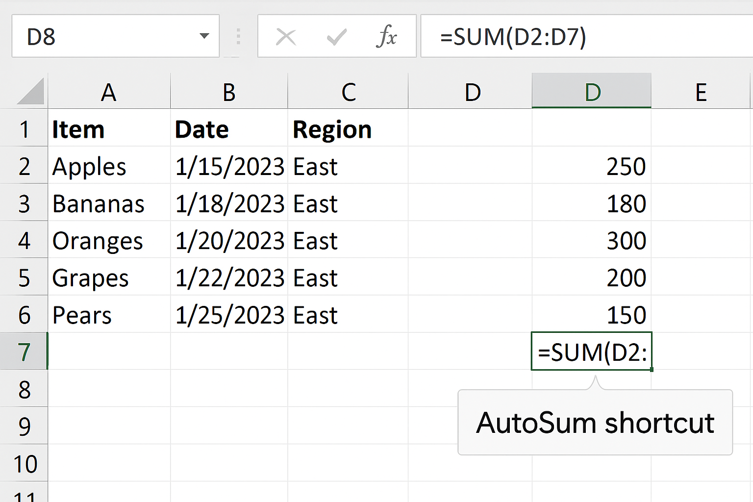 합계 계산을 돕는 자동 합계 단축키 관련 사진