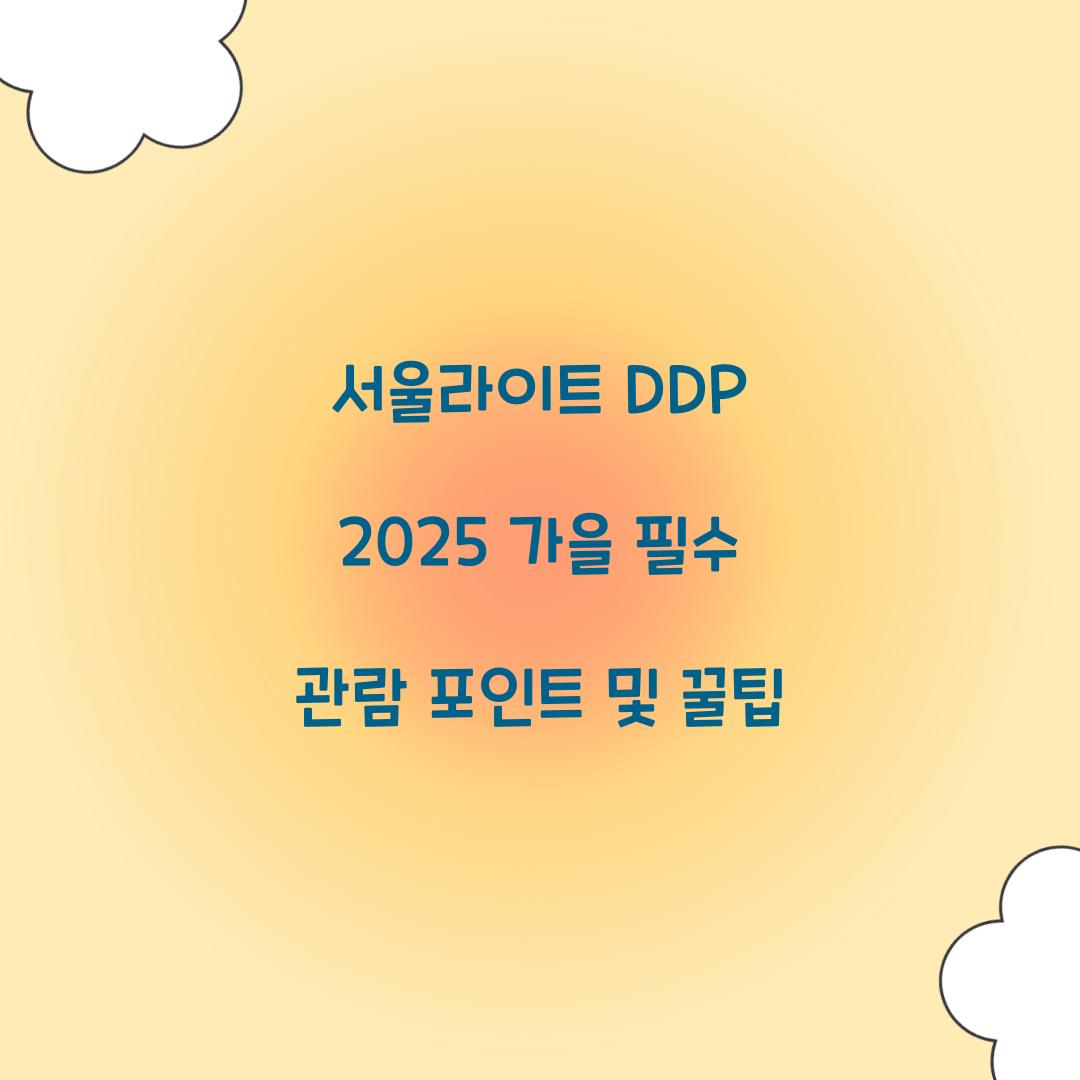 서울라이트 DDP 2025 가을