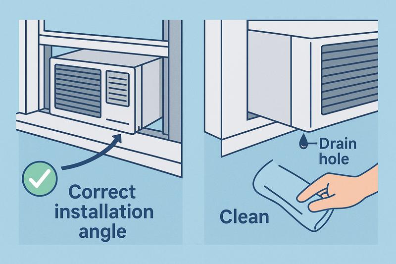 창문형 에어컨 물이 새는 진짜 이유