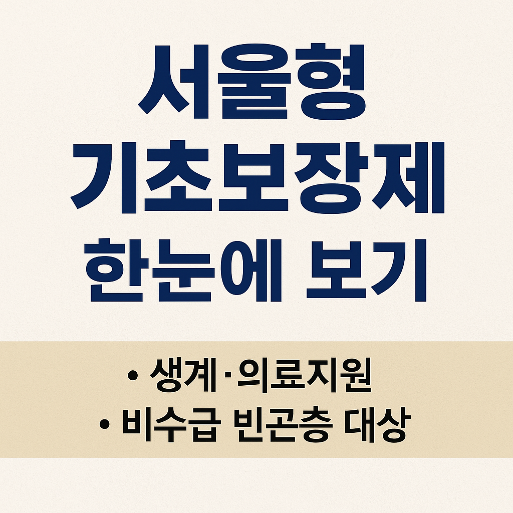 “서울시민 필독! 서울형 기초보장제 생계급여·의료지원 최신 기준” 한눈에 보