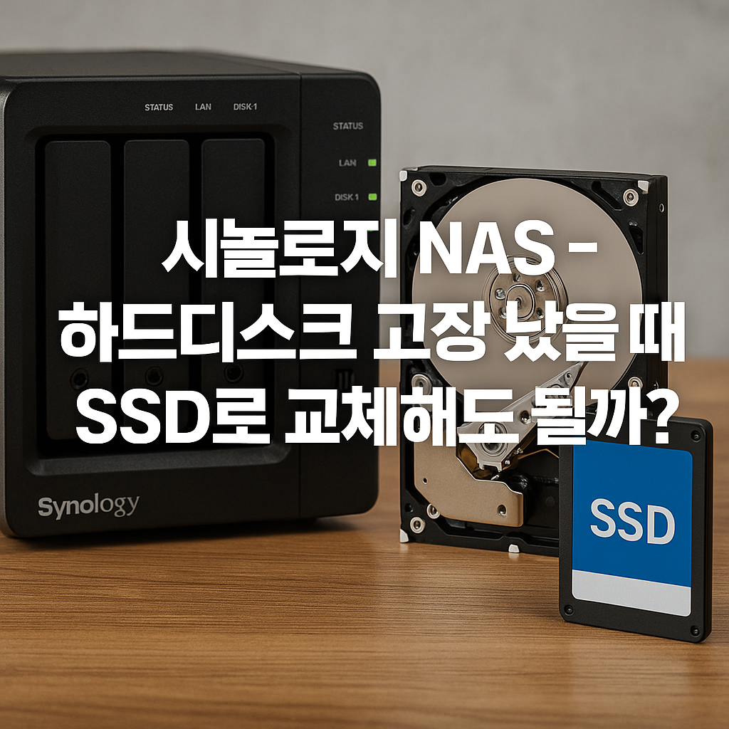 시놀로지 NAS - 하드디스크 고장 났을 때 SSD로 교체해도 될까