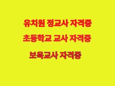 유치원 정교사 자격증