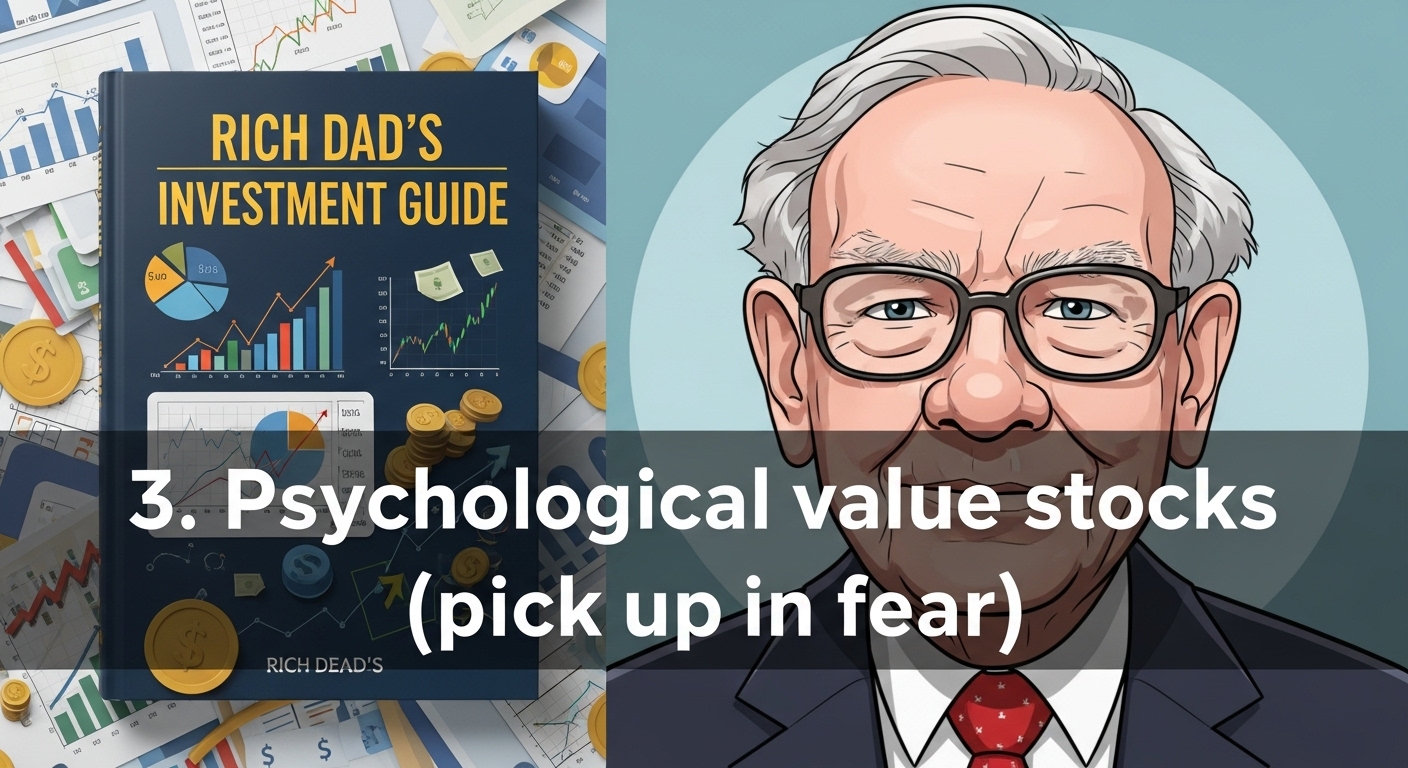 '부자 아빠 투자 불변의 법칙' 책 표지와 워런 버핏의 얼굴이 교차되는 이미지