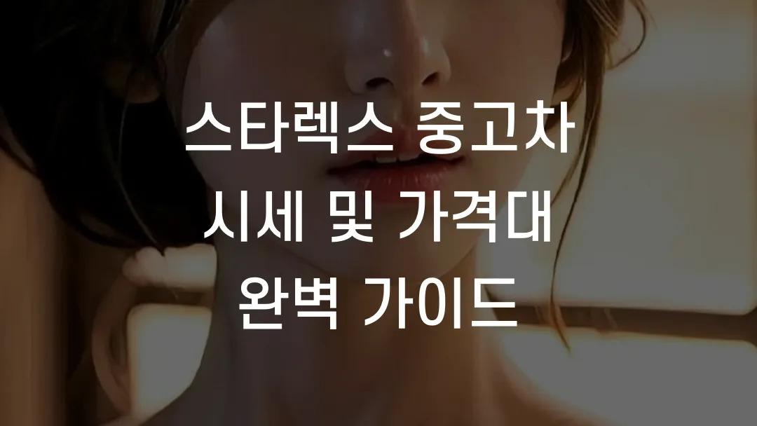 스타렉스 중고차 시세 및 가격대 완벽 가이드