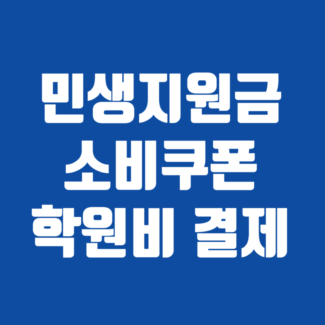 민생지원금 소비쿠폰 학원비 결제