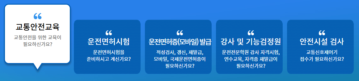 운전면허관련 절차 포스터