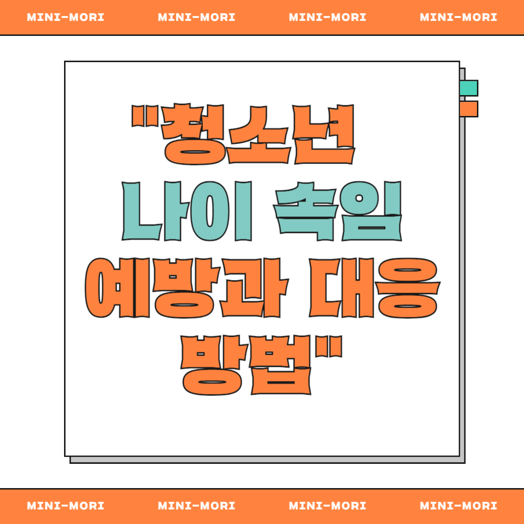 청소년 나이 속임 예방