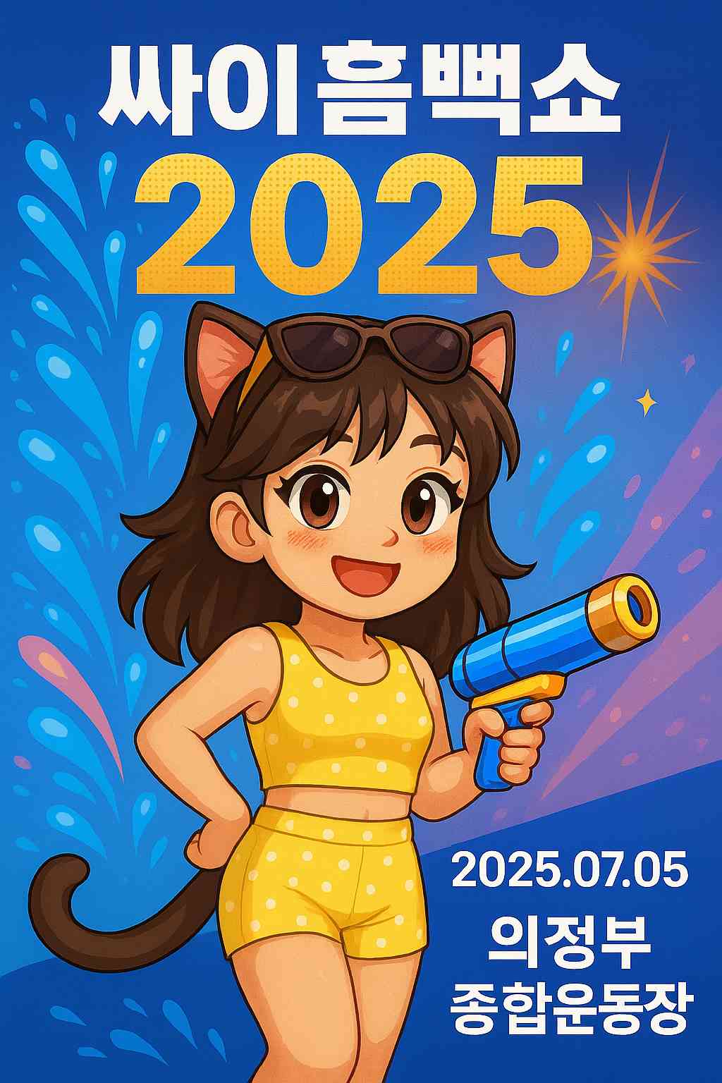 싸이 흠뻑쇼를 홍보하는 물총을 든 헤롱이 이미지