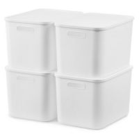 코멧 홈 심플한 리빙박스 팬트리 정리함 L, 화이트, 4개