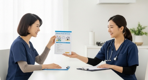 가정방문으로 에너지바우처 신청을 돕는 장면