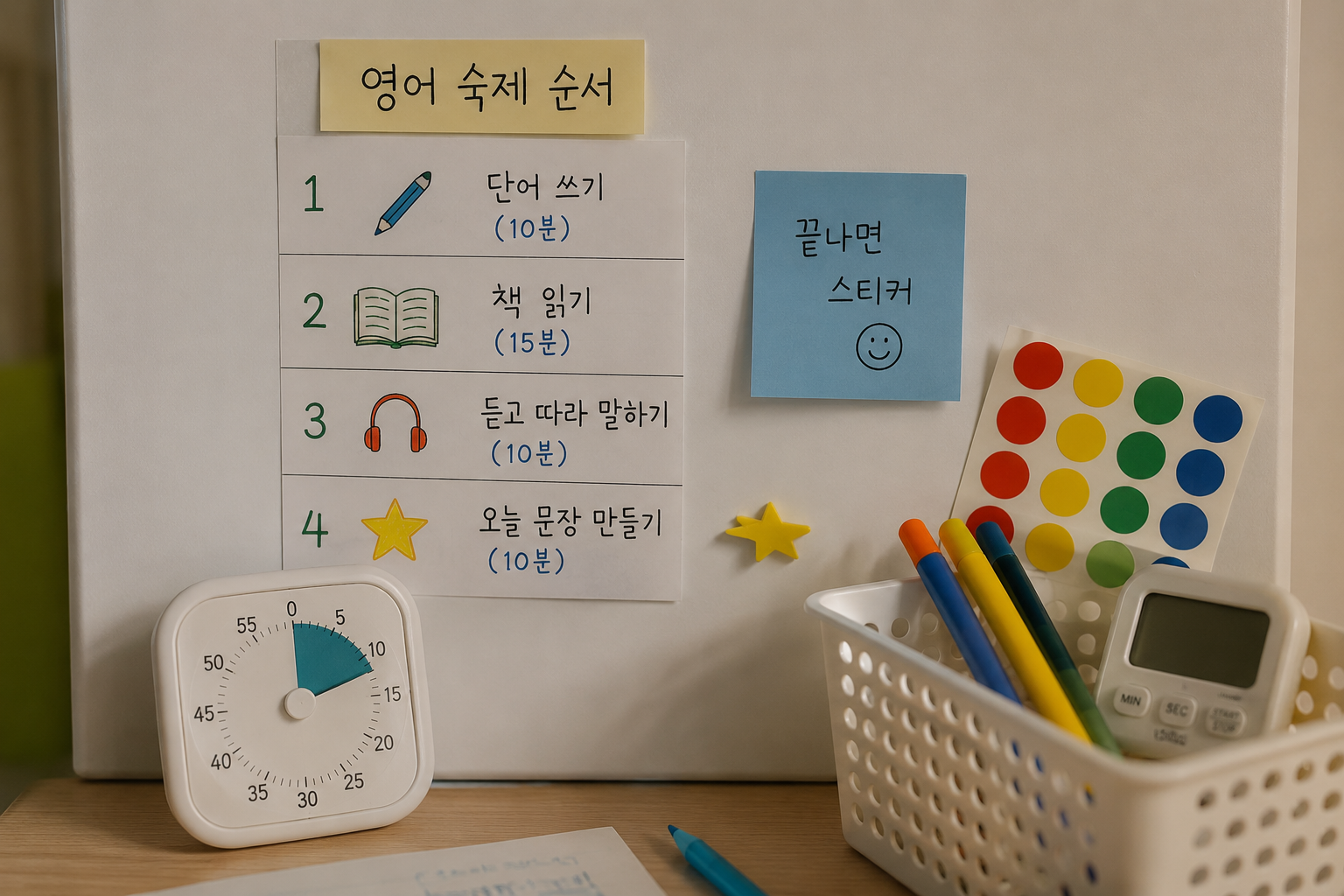 영어 숙제 순서