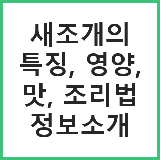 새조개 특징, 영양, 맛, 조리법 관련 정보 소개 썸네일 이미지