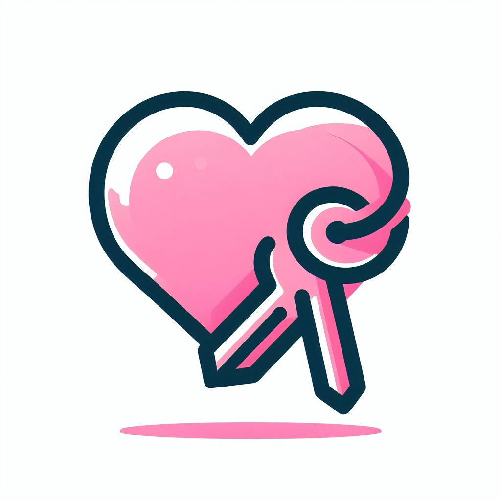 분홍색 하트와 키링 로고 2