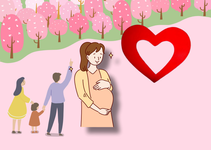 나무숲-배경의-임산부