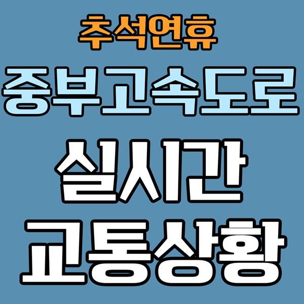 추석 중부고속도로 교통상황｜하남·남이 실시간 확인
