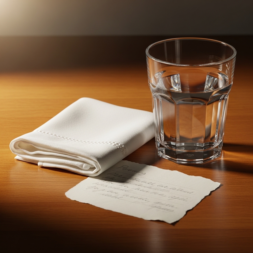 유방 건강 상담을 준비하며 마음을 정리하는 분위기의 정물 이미지