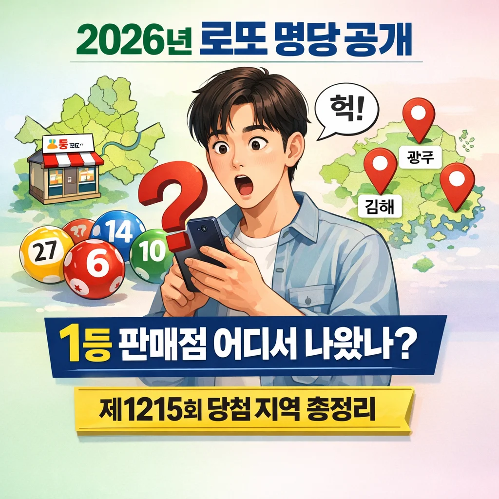 제1215회 로또 1등 당첨 번호, 당첨 지역 판매점 리스트, 전국 로또 명당 총정리