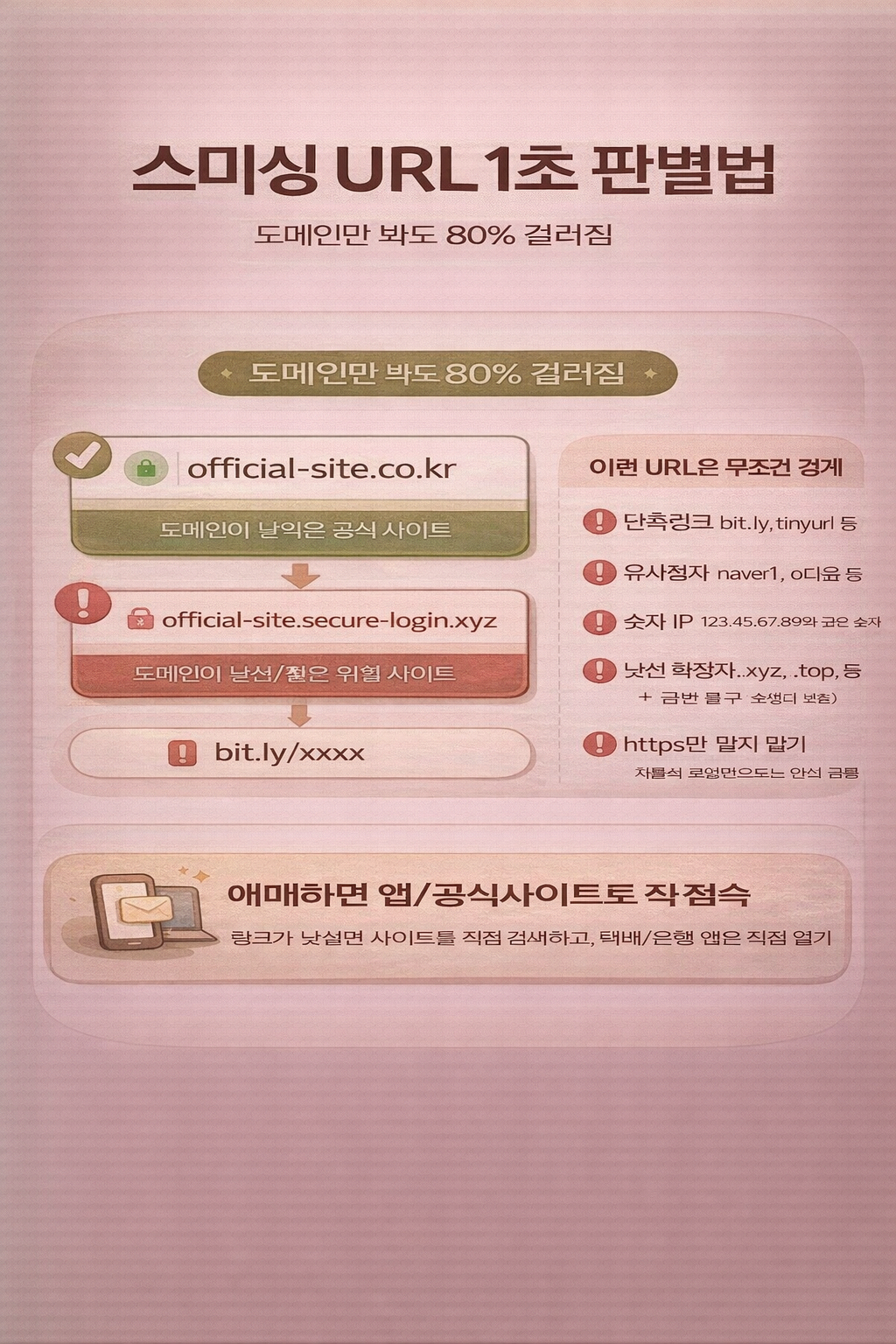 스미싱 링크 1초 판별법: URL 구조로 거르는 습관