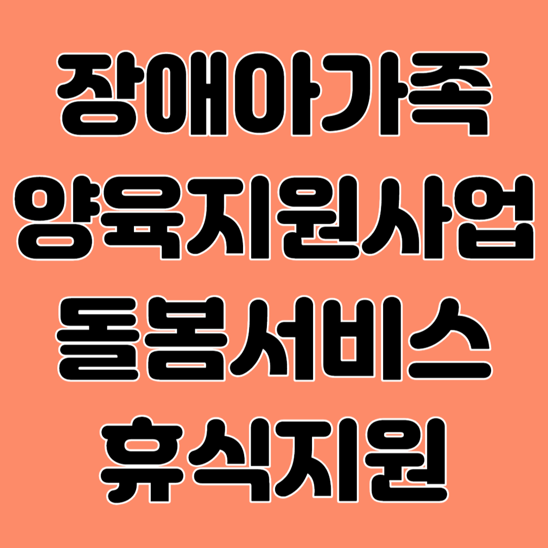 장애아가족 양육지원사업