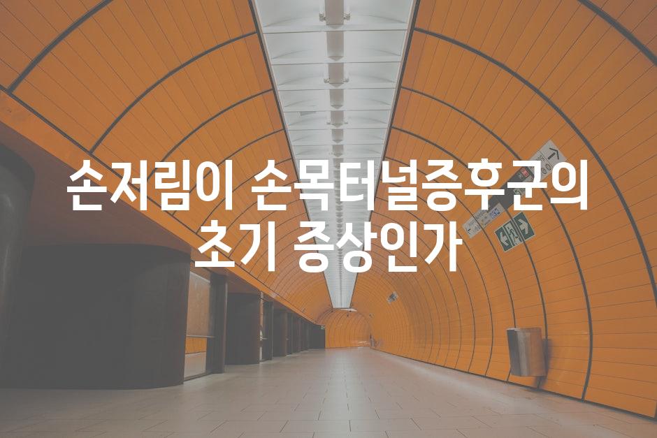 손저림이 손목터널증후군의 초기 증상인가