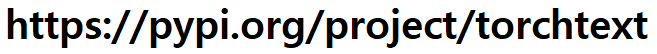 torchtext-project-description-페이지-URL