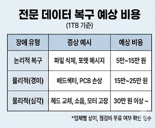 데이터 복구 비용