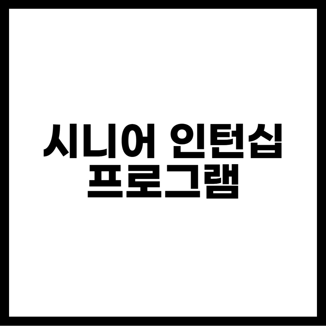 시니어 인턴십 프로그램