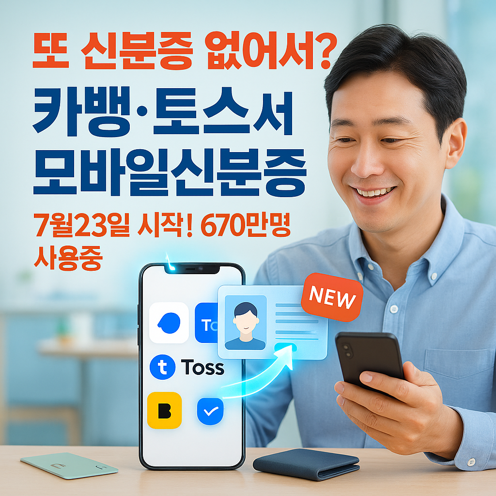 카카오뱅크&middot;토스 모바일신분증 발급 7월23일 시작