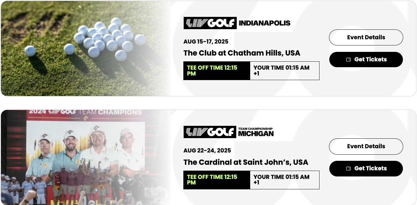 2025시즌 LIV골프 경기일정