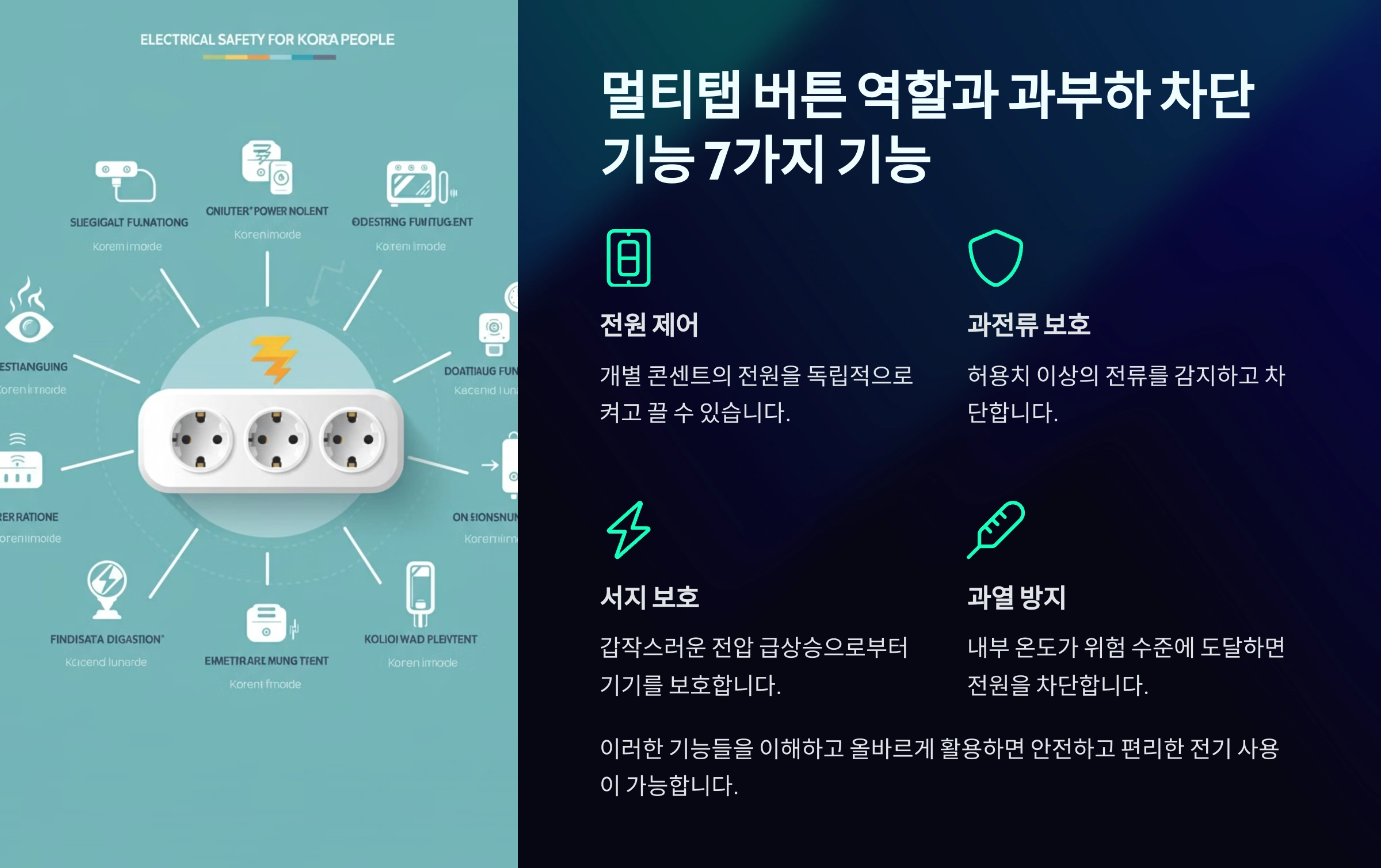 멀티탭 버튼 역할과 과부하 차단 기능