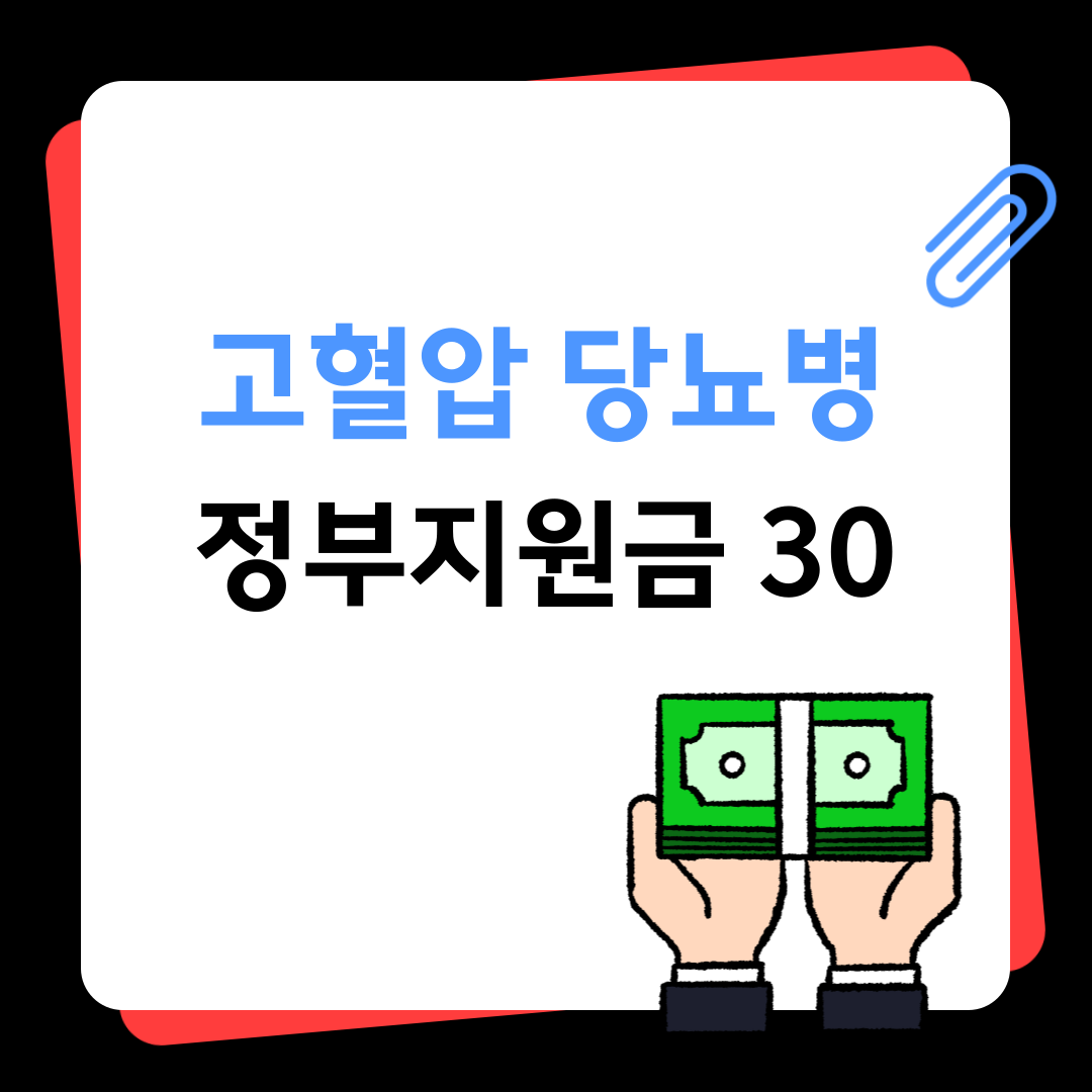 고혈압 당뇨병 정부지원금