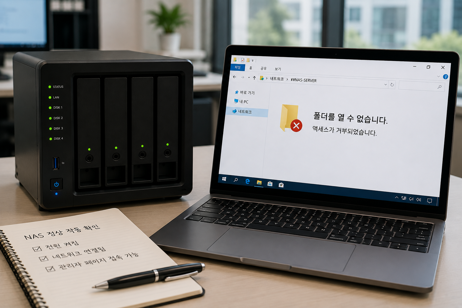 NAS는 켜져 있는데 폴더가 열리지 않는 이유