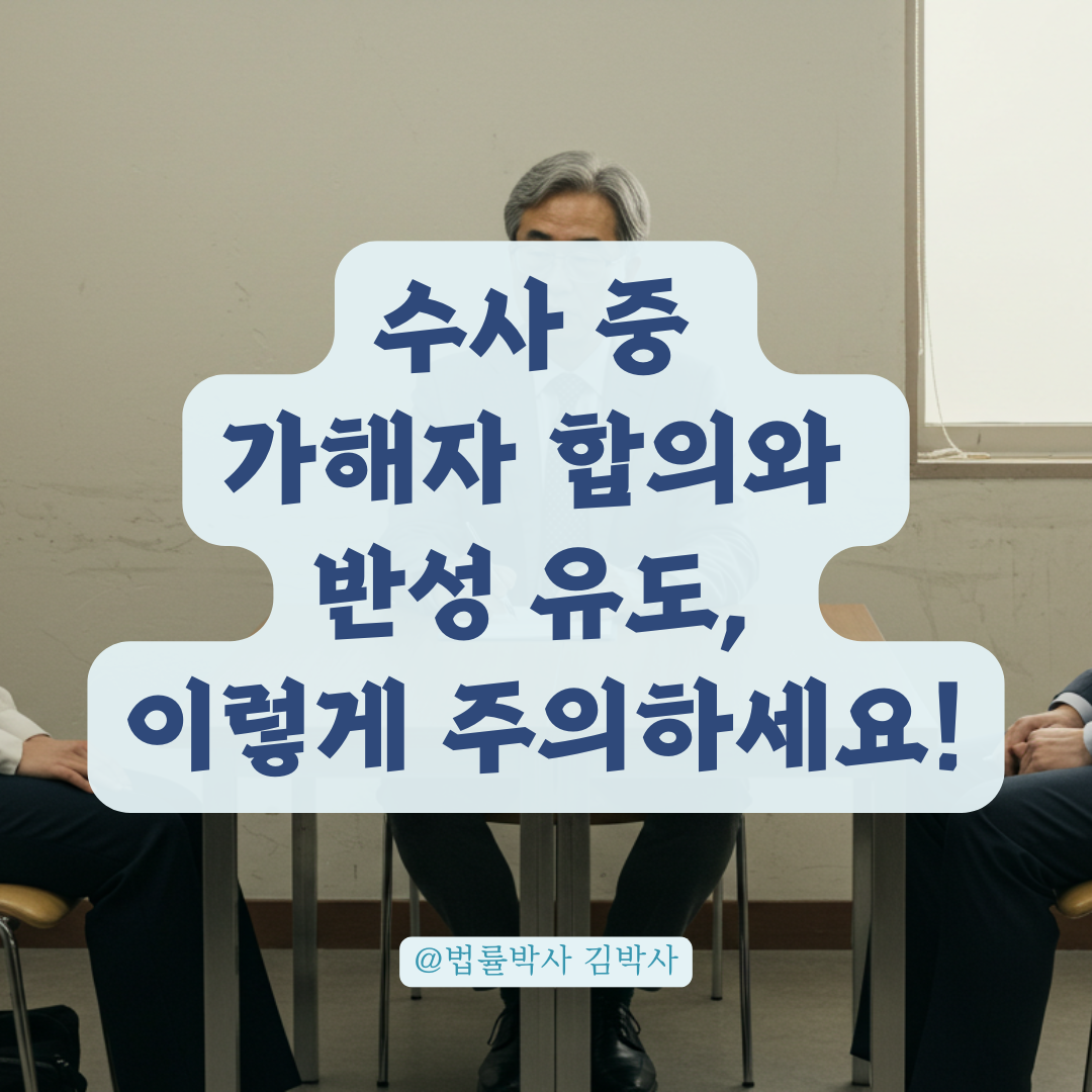 수사 중 가해자와의 만남, 합의나 반성 유도 시 주의할 점 정리. ⚖️
