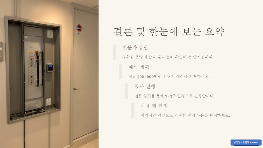 상가 전기 증설 비용 절감 /요약