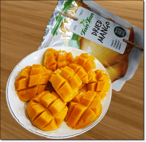 건망고와 신선한 망고 