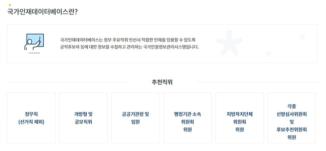 국가인재데이터베이스(DB) 란? 홈페이지 캡처