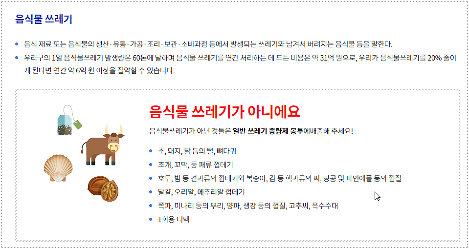 음식물 쓰레기 배출 방법