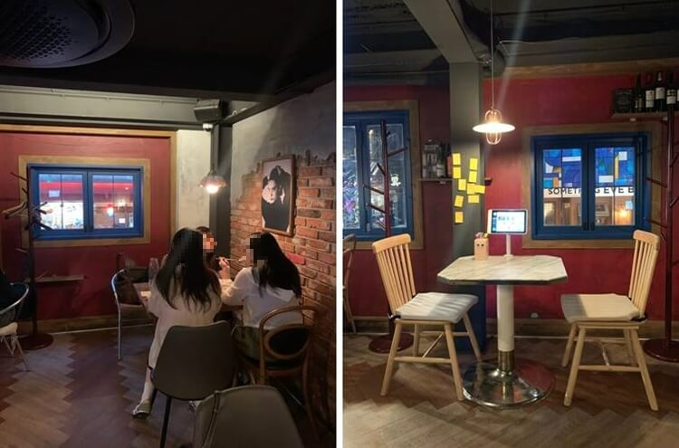 테이블 마다 구비되어있는 패드