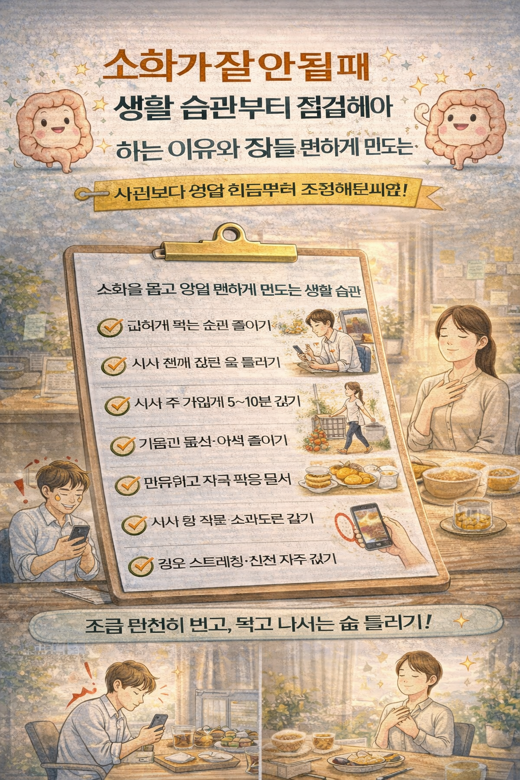소화가 잘 안 될 때 생활 습관부터 점검해야 하는 이유와 장을 편하게 만드는 방법