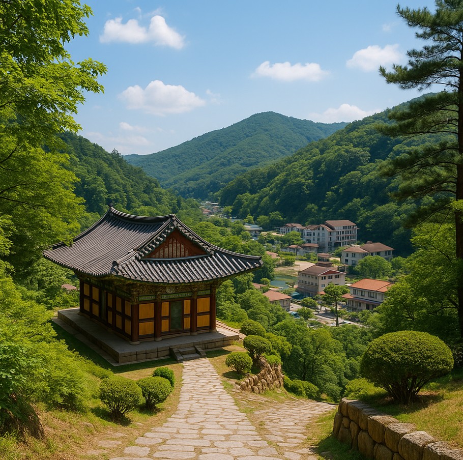 덕산 온천 풍경 사진