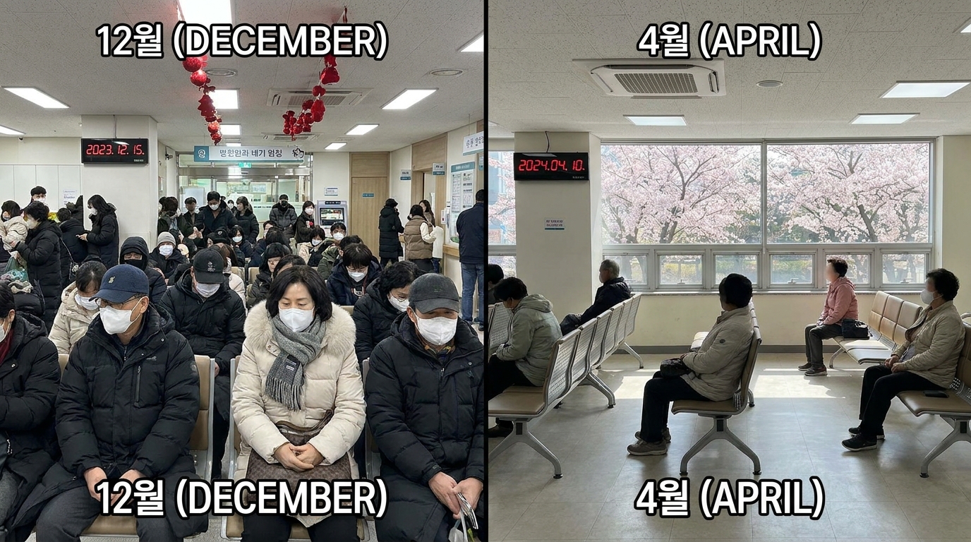 건강검진 상반기 하반기 대기 시간 차이 비교 이미지