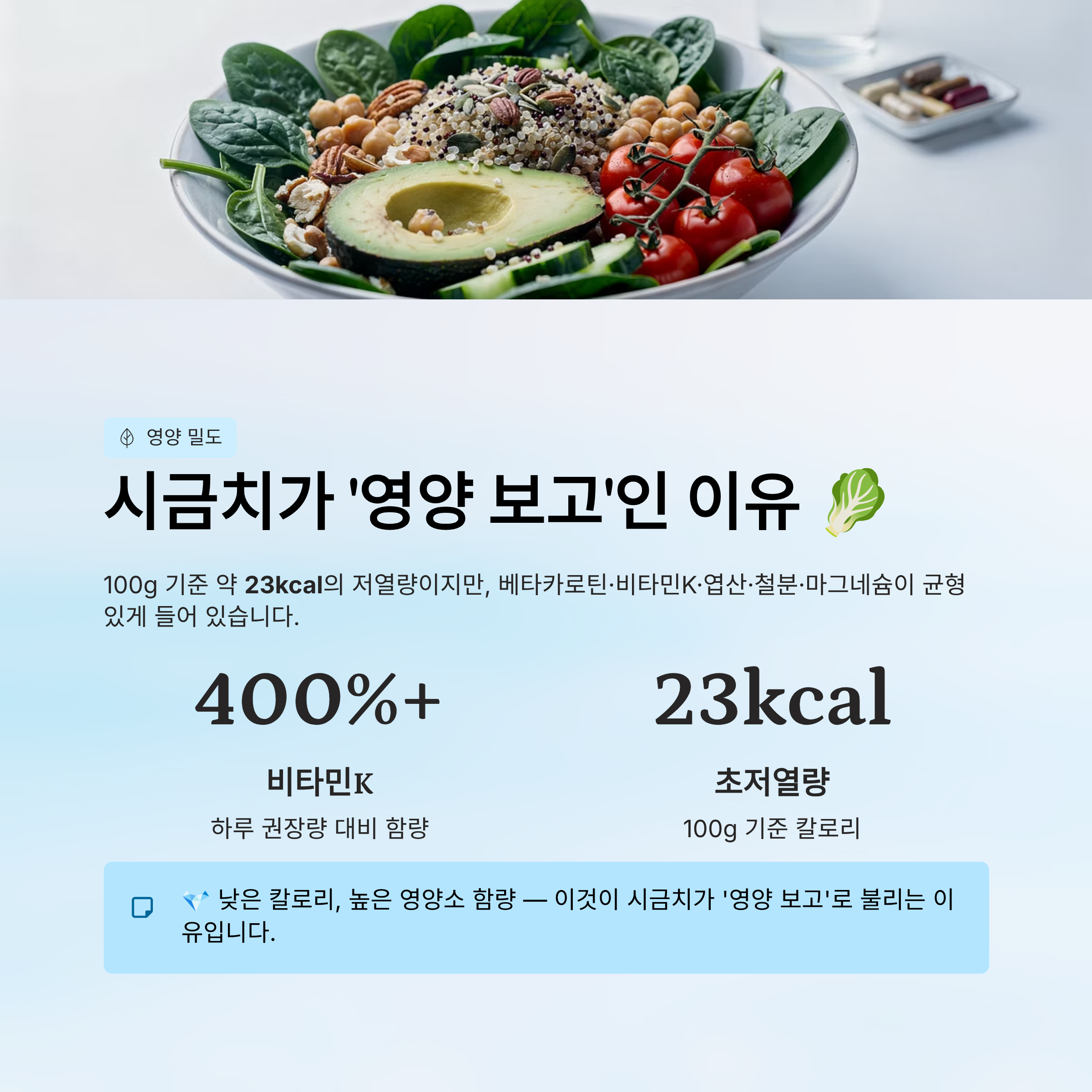 시금치가 영양 밀도가 높은 이유