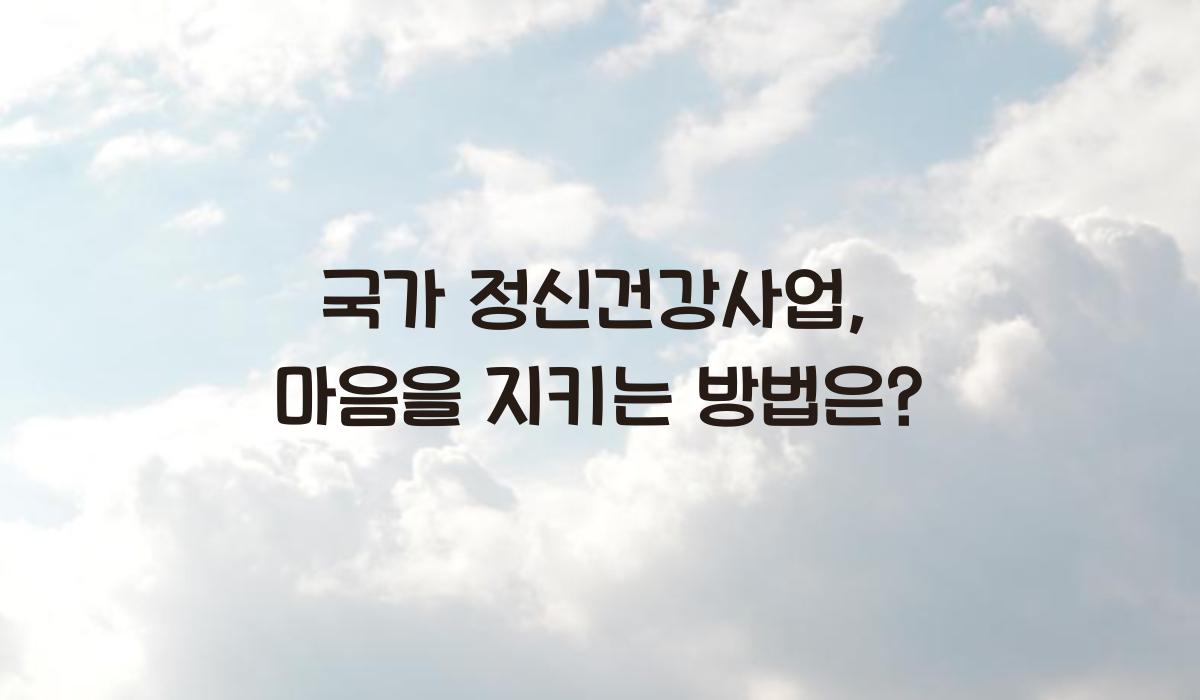 국가 정신건강사업