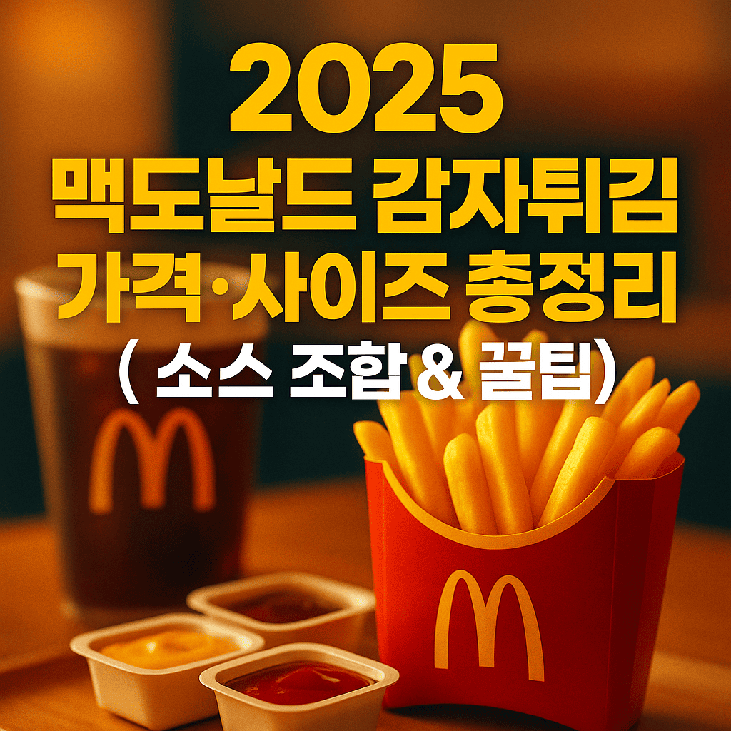 2025 맥도날드 감자튀김 가격과 사이즈 비교 썸네일 이미지 (소스 조합 포함)