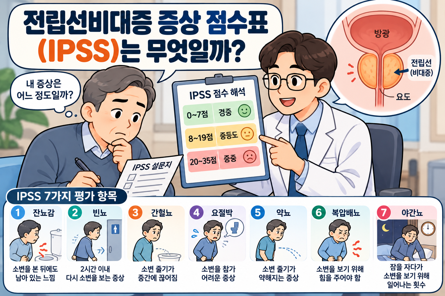 전립선비대증 IPSS 증상 점수표
