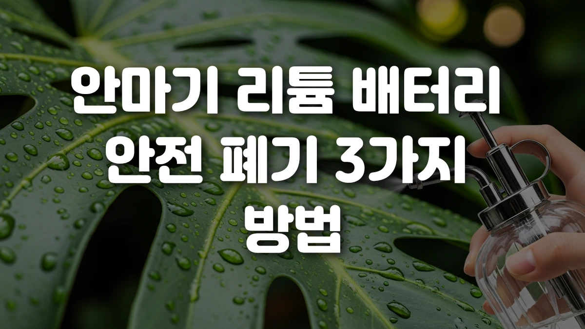 안마기 리튬 배터리 안전 폐기 3가지 방법