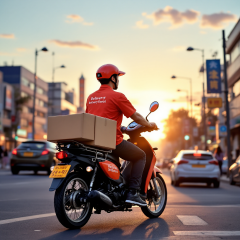 공공배달앱으로 주문받은 음식을 배달하는 소상공인