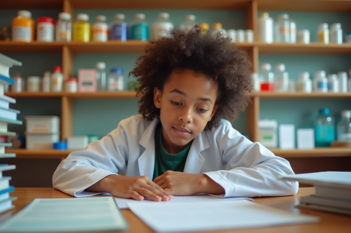 약대에 입학하기 위해 공부하는 학생