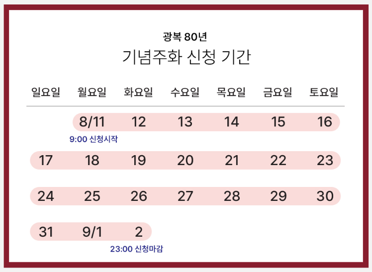 광복 80주년 기념주화 예약 접수 완벽 가이드